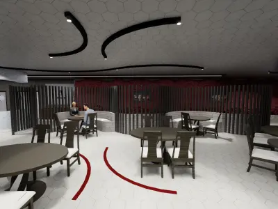 sushi restaurant cafe bar 3D model