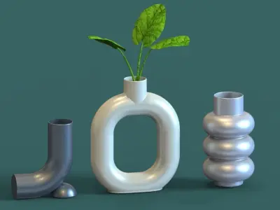  Geometric vases 3D model