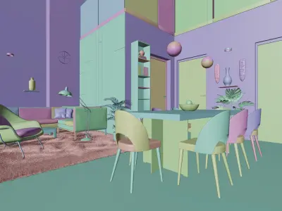 Room interior blender file 3D model