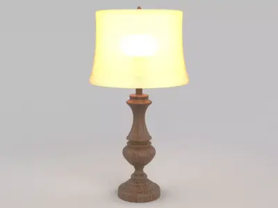 Fine wood lamp Free low-poly 3D model