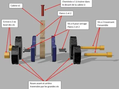 JOUET wooden toy tractor 3D print model