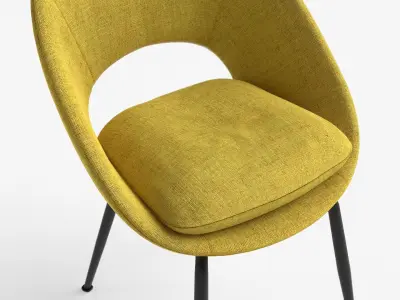 Orb Dining Chair in yellow finish Low-poly 3D model