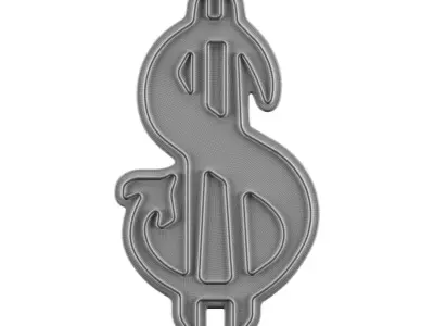 Dollar Neon Sign 3D model