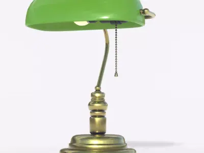 Bankers Lamp Low-poly 3D model