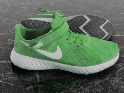 NIKE FLY EASE 3D SHOES - GREEN Low-poly 3D model