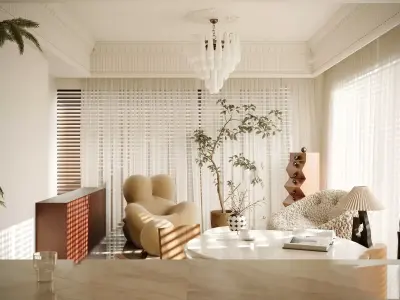 Parisian interior scene 3D model