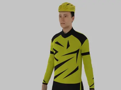 Cyclist Character Low-poly 3D model
