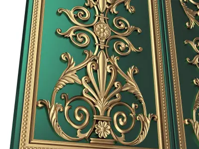 Backgammon Set 05 Green Low-poly 3D model