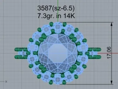 Round Halo Ring 3587 3D print model