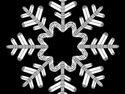 SnowflakeRenderPack snowflakes Free low-poly 3D model