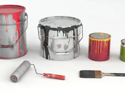 Painter tools pack Low-poly 3D model