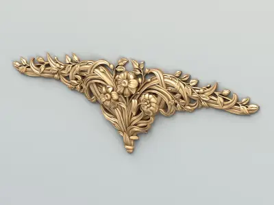 Carved decor horizontal 045 3D model