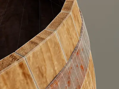 Medieval wooden barrel Free low-poly 3D model