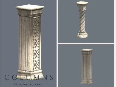 Columns Pack Low-poly 3D model