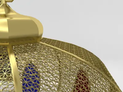 Arabic stained glass brass lamp 3D model
