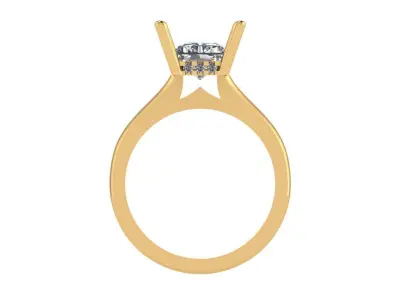 Simple emerald cut solitaire 3D print model