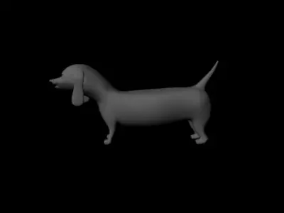doxie dachshund Low-poly 3D model