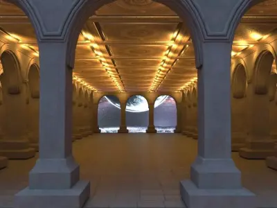 Arcs 3D Scene for Real Time Low-poly 3D model