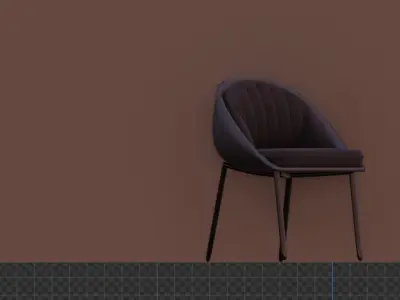 Modern Luxury Dining Chair High-Quality 3D Model Low-poly 3D model