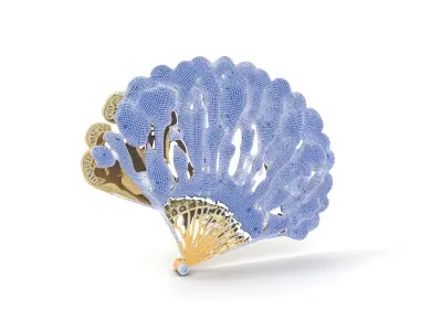 Ornate Lace Fan Decorative Model Pack Low-poly 3D model