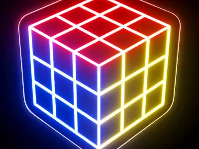 Rubik Cube Neon Sign 3D model