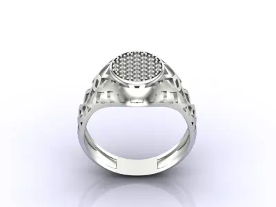Print Ready STL 3DM  Gents Rings Diamond Men Ring  3D print model 61