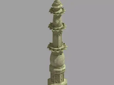 Stone Decorative Stone Sculpture - Stone Tower 32 3D model
