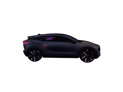Sci-Fi Futuristic Electric SUV Concept Stylized 3D Vehicle Low-poly 3D model