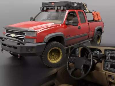 Chevy Silverado 2500HD Overland Offroad Truck - Complete Model 3D model