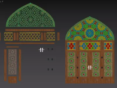 persain classic door - Nasir al-Mulk Mosque door   3D model