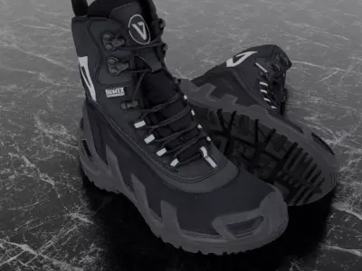 VANEDA 3D BOOTS - BLACK Low-poly 3D model