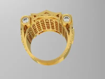 062 - Heavy Iced Hiphop Ring 3D print model