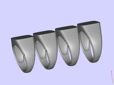 Signet ring collection 4rings PACKAGE 3D print model