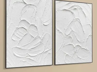 Plaster Two Photo Frame 266 Low-poly 3D model