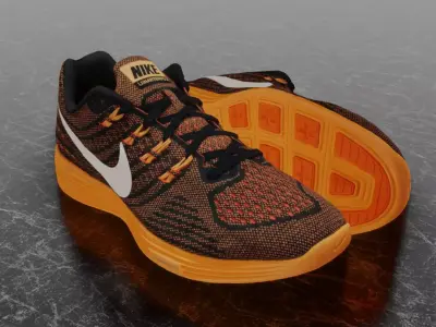 NIKE LUNAR TEMPO 2 3D SHOES - ORANGE Low-poly 3D model