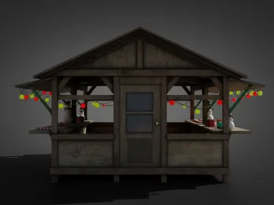German Christmas market 3D model