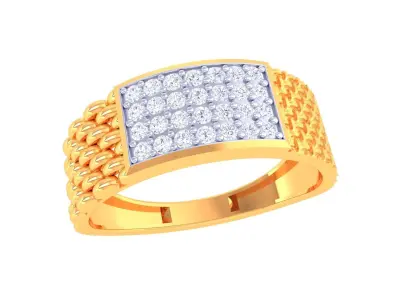 Mens gemstone diamond men Ring with details images 27 3D print model