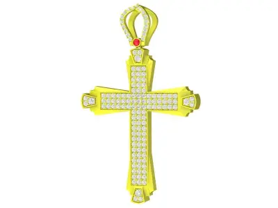 Luxury Pave Cross Pendant 3D Model  4269 3D print model