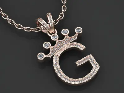 G letter pendant 3D print model