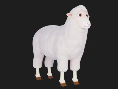 cartoon sheep Low-poly 3D model 5