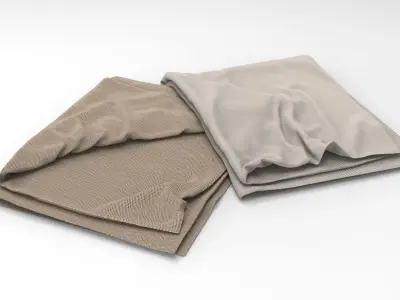 Shawl two folded towels 3D model