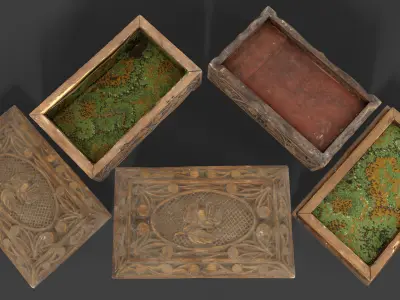 Old Jewelry Box Low-poly 3D model