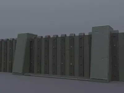 Modular Outpost Walls PBR Low-poly 3D model