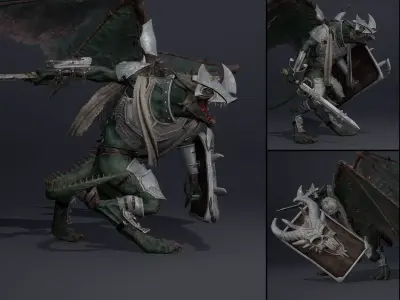 Mist Swordman ArmWing Low-poly 3D model