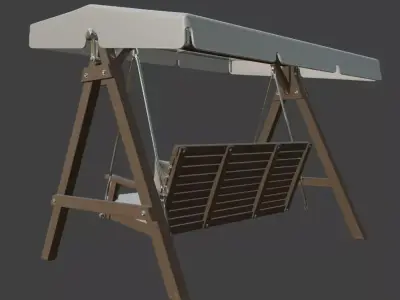 Outdoor Swing with Cushions 3D model