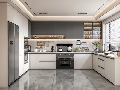 Kitchen fully parametric Resizable manufacturable 0062 3D model