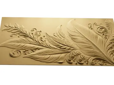 modern panel wall decor set relief stl mural CNC 173  3D model