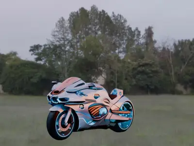 Aurelius Flux  Cyber Luxury Motorcycle Low-poly 3D model