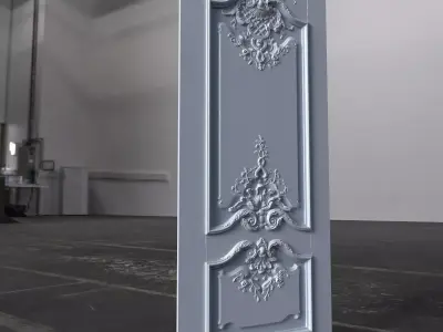 Doors decorated with carvings 3D print model
