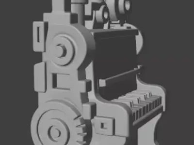 Industrial Piano Sculpture 3D print model